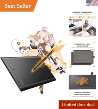 Professional 10x6 Inch Drawing Tablet, 8192 Pressure Levels & USB Connection