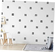 120pcs Modern Line Wall Stickers Boho Nursery Kids Living Room Black