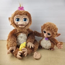 Hasboro  Fur-Real Friends Cuddles My Giggly Monkey W/Banana Bottle& Baby Cuddles