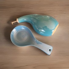 Rachael Ray Oil Dispenser & American Atelier Spoon Rest Blue Set