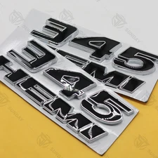 (2pc) Chrome Black 345 HEMI Badge Emblem Chrome Trim For HEMI Charger