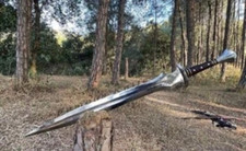 Custom Handmade Carbon Steel Tactical Viking Sword Hunting Camping Sword
