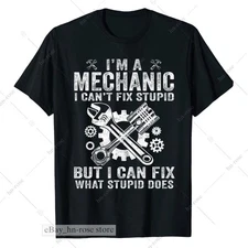 Funny Garage Mechanic Shirt for Men | I Fix What Stupid Breaks | Auto Tech Gift