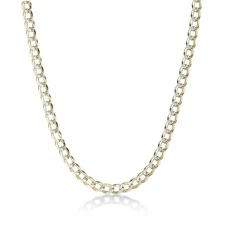 Yellow Gold Plated 925 Sterling Silver 24" Pave Cuban Chain Necklace - 6.4 MM