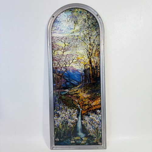 Glassmasters Glass Panel Suncatcher Waterfall In The Spring Tiffany 18" x 7"