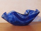 Two Blue/Clear Shaped Glass Bowls - Stunning Colors and Shapes! — photo 4