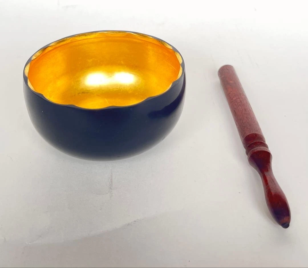 Orin Main Body & Orin Striker Set for Buddhist Altar Fittings Used