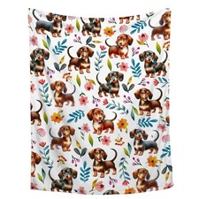 Dachshund Blanket,Dachshund Dog Throw 40"x50"-Throw Size Cute Dachshund