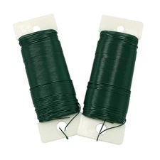 Honbay 2 Rolls of 22 Gauge Sturdy Flexible Green Floral Wire - Paddle green 