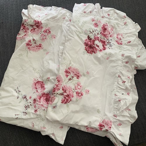 SIMPLY SHABBY CHIC Roses Sun Bleached Floral Reversible Long 3 Pc READ - Picture 8 of 12