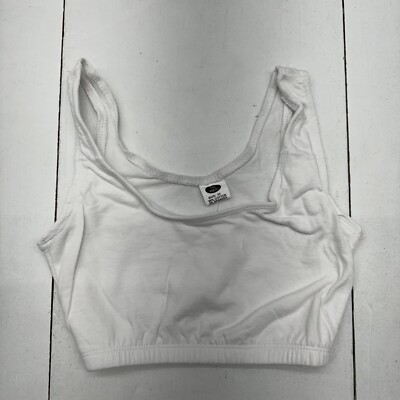 Mighty Hugs White 12 Pack Bundle Sports Bras Cropped Elastic Womens Size 32