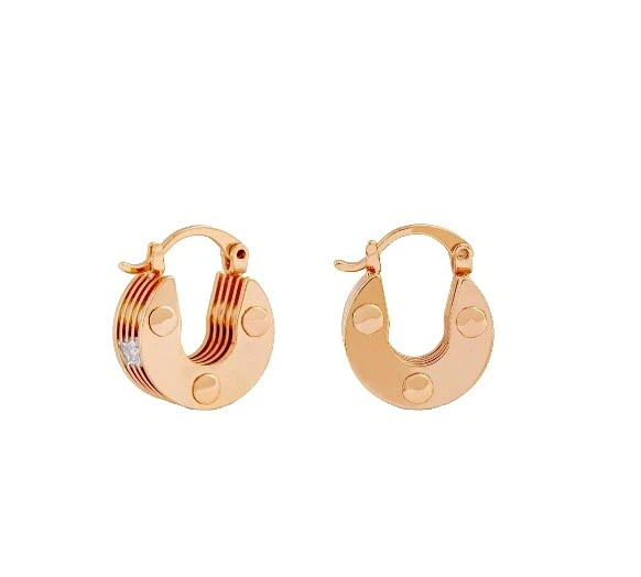 Brass Plated Love Fashion Earrings
