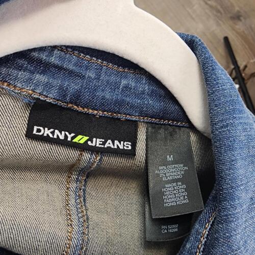 DKNY Jeans. Y2K, Trench Style Belted Denim Coat. Size: Medium - 第 8/8 張圖片