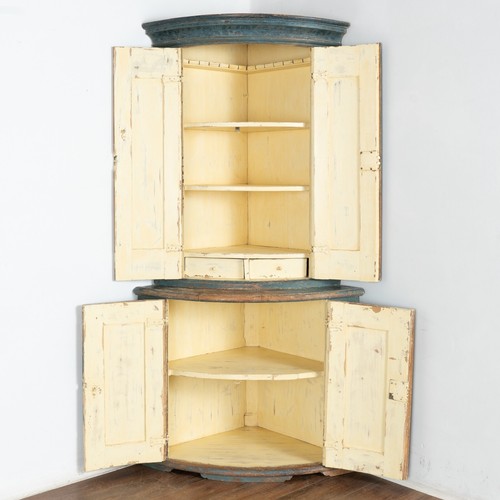 Original Blue Painted Swedish Corner Cupboard Cabinet dated 1806 - Picture 2 of 12