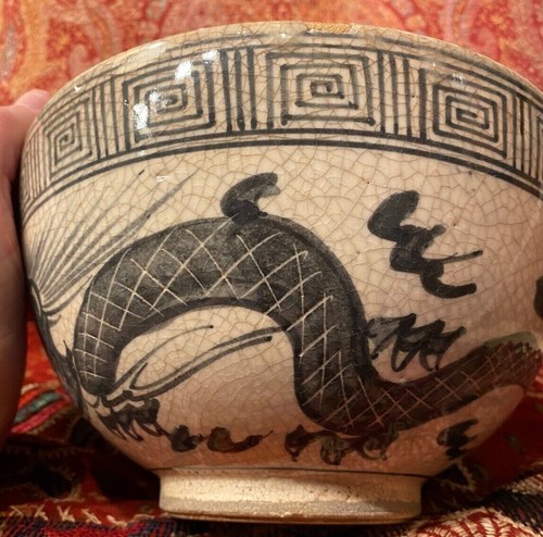 Antike chinesische Swatow Ware Crackle Glasur Schale - Bild 5 von 11