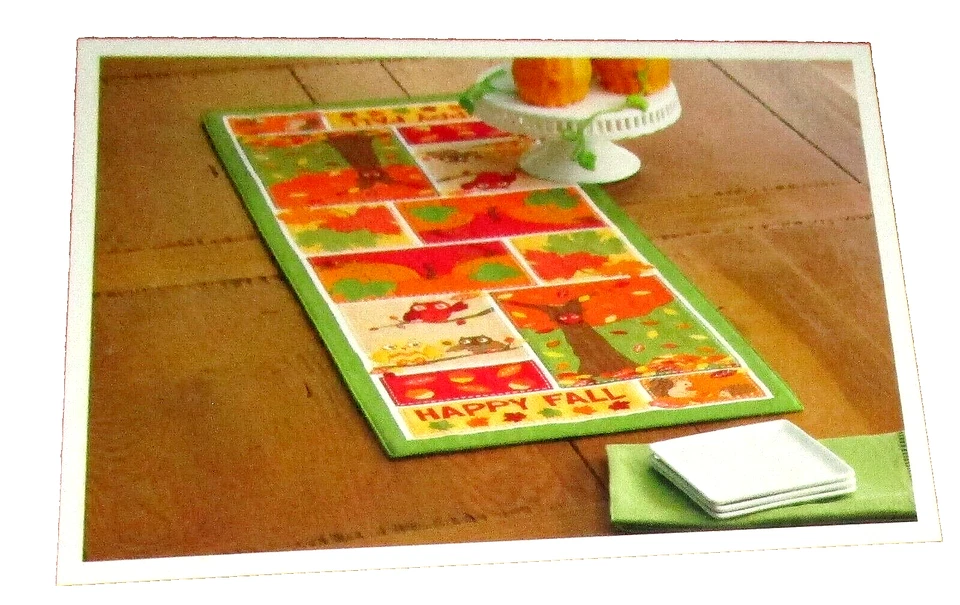 HAPPY FALL ~ Patchwork Table Runner ~HARVEST SEASON ~ 36"Long - Image 2 of 2