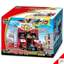 Little Bus Tayo DELUXE FIRE CENTER Play SET-LED Sound Lift Siren & 5-Car 2025