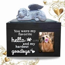 Dog Urn for Ashes w/ Photo Frame Urnas Para Cenizas De Perros Pet Cremation Urn