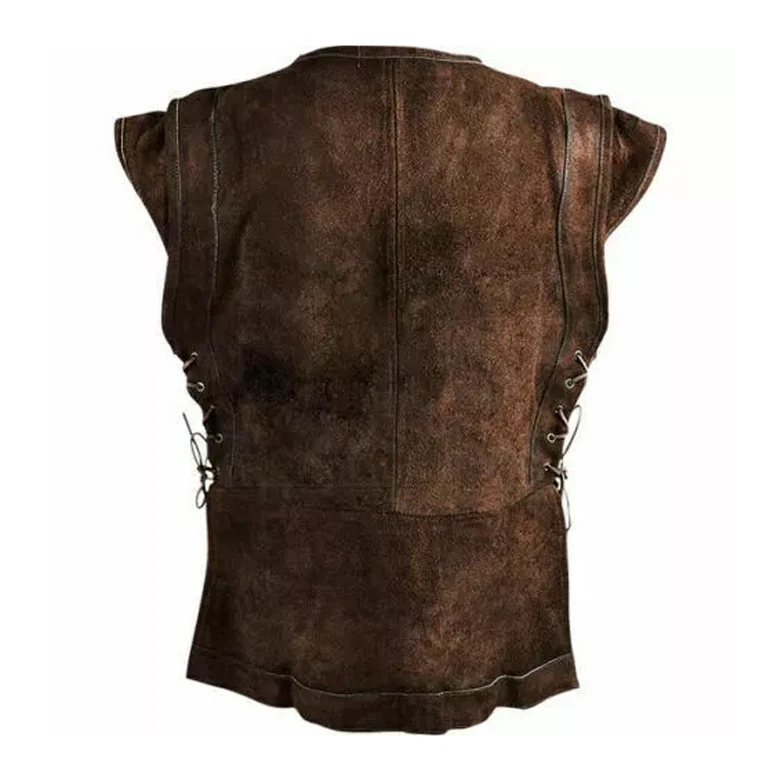 Chaleco de Cuero Chaqueta Vikinga Larp y Disfraz Cosplay Armadura Medieval 1 Pieza Foto 3 de 3