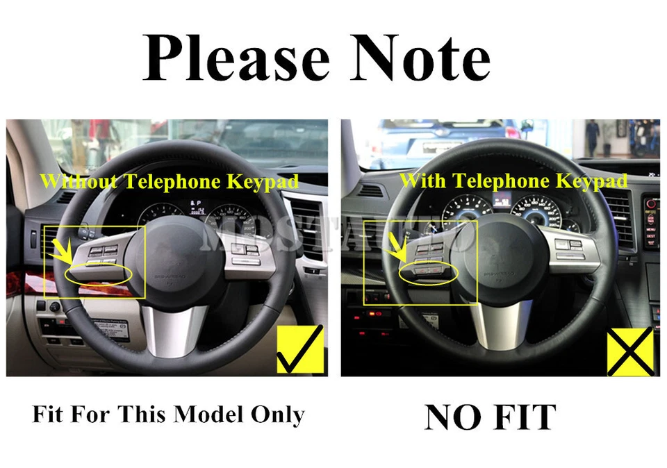 For Subaru Outback Legacy ABS Carbon Steering Wheel Button Frame Trim 2010-2012 - image 2 of 4