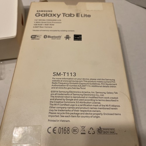 Samsung Galaxy Tab E Lite 8GB, Wi-Fi, 7in - White - Picture 7 of 7