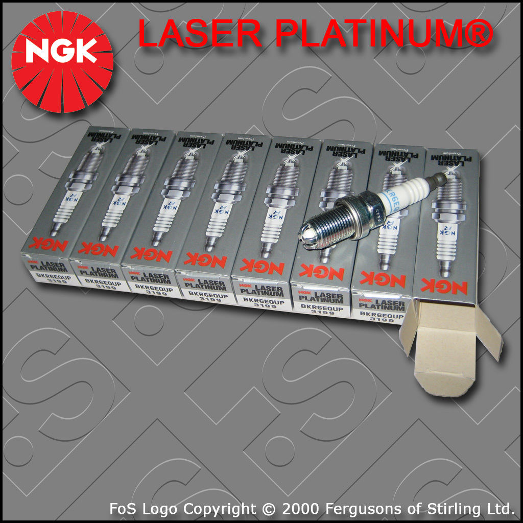 NGK LASER PLATINUM SPARK PLUG SET BKR6EQUP x 8 STOCK NO. 3199 BMW