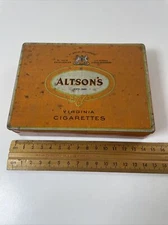 EMPTY Altson’s Cigarette TOBACCO TIN AUSTRALIA