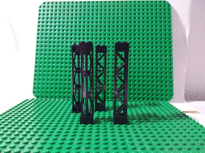 Klemmbaustein Säule 2x2x10 Stütze Gittermasten Mast, # 95347,  Schwarz  (4 Stk).