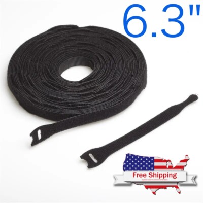 6 Pack 6.5'' Durable High Quality Thin Ties Cable Cord Organizer Hook & Loop US