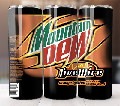 20oz Stainless Steel Tumbler Insulated Travel Mug Mountain Dew Live Wire
