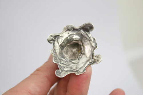 Antique solid silver Rococo miniature vase German C.1900 - Picture 6 of 10