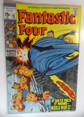 FANTASTIC FOUR COMIC #95 FEB 1970  MONOCLE MEDUSA APP VG + 4.5 JACK KIRBY