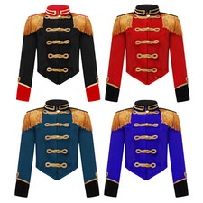 Kids Girls Circus Ringmaster Costume Drummer Cosplay Long Sleeve Tassels Jacket