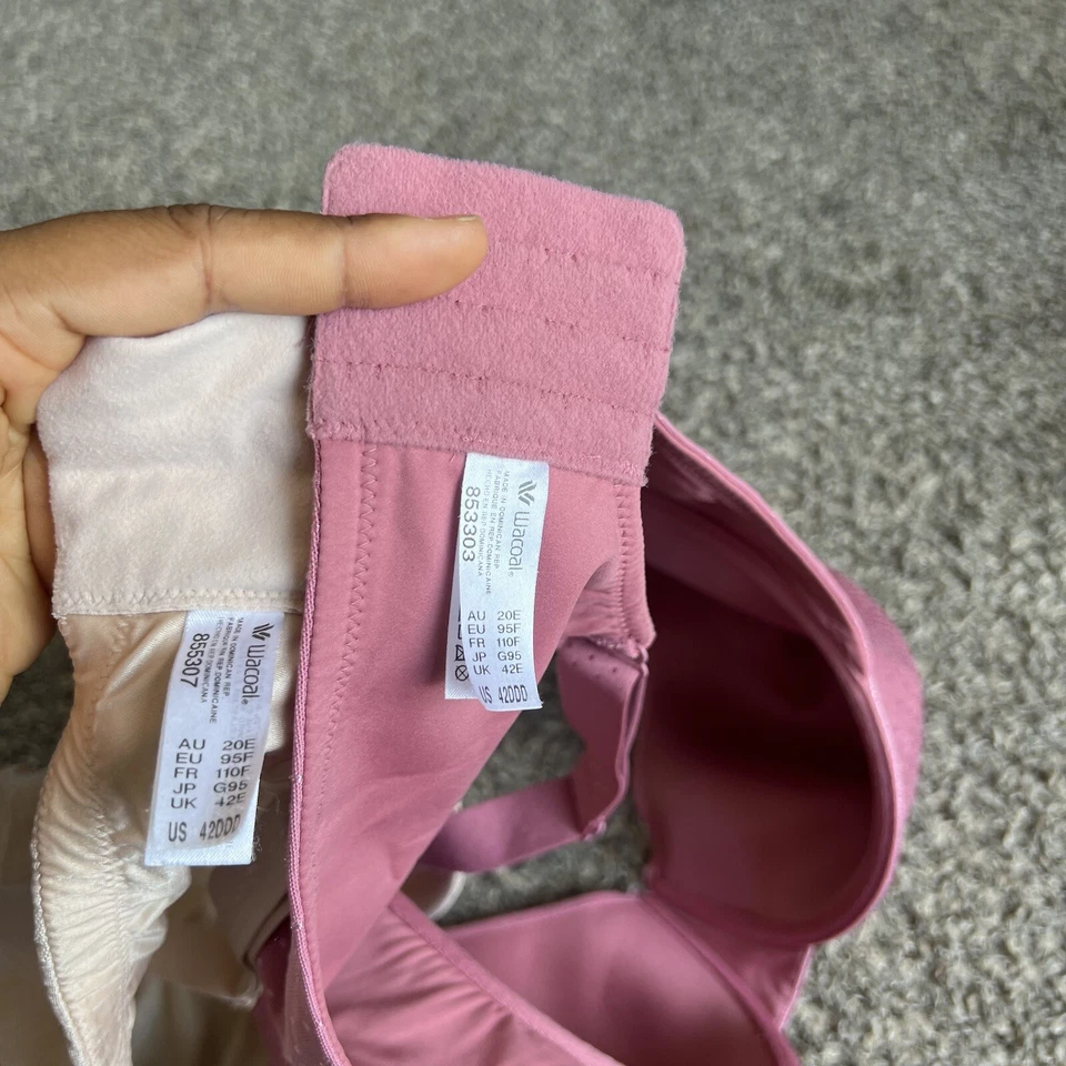 Juego de sujetadores Wacoal lote de 2 talla US 42DDD 855307 853303 rosa beige con aros usado en excelente estado Foto 4 de 4