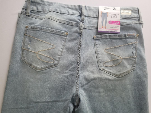 Seven 7 Tummy Less High Rise Skinny Distressed Denim Blue Jeans Women's 16 - Picture 4 of 13