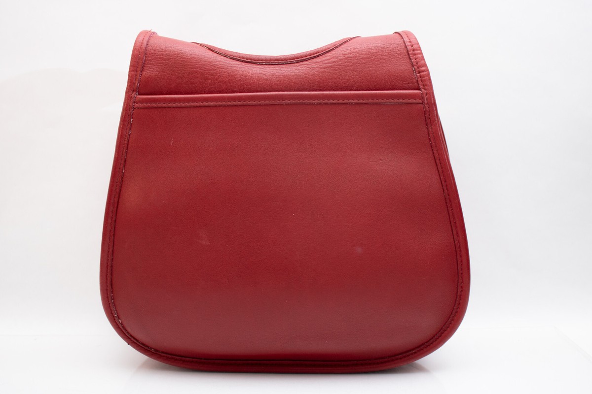 Vintage Coach Leather Saddle Bag 9988 USA 1996 in true red, w COA 