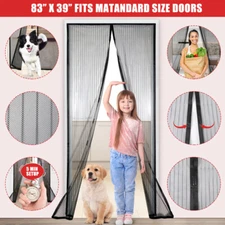 Magnetic Screen Door Mesh Curtain Durable Mosquito Net Bug Hands Free 100x210cm