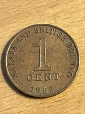 Malaya & British Borneo 1 Cent 1962 as pictured. Free Postage