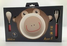 Monkey Bamboo Childs Dinnerware Set from Mona B Childrens Reusable Serving Set