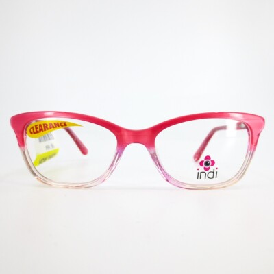 Indi KG 8000 PK Kids Eyeglasses Frames Red Pink Fade Cat Eye Full Rim 48-16-130