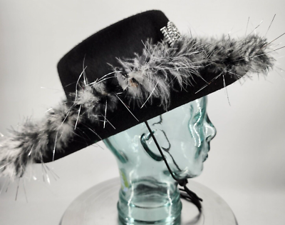 Michael Flatley\'s Lord of the Dance Black Light Up Feathered Cowboy Hat Souvenir VtgClothingCo - Etsy main image 4