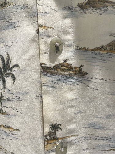 Camisa Hawaiana Abotonada De Colección Pierre Cardin Para Hombre Manga Corta XL 100% Algodón - Imagen 4 de 13