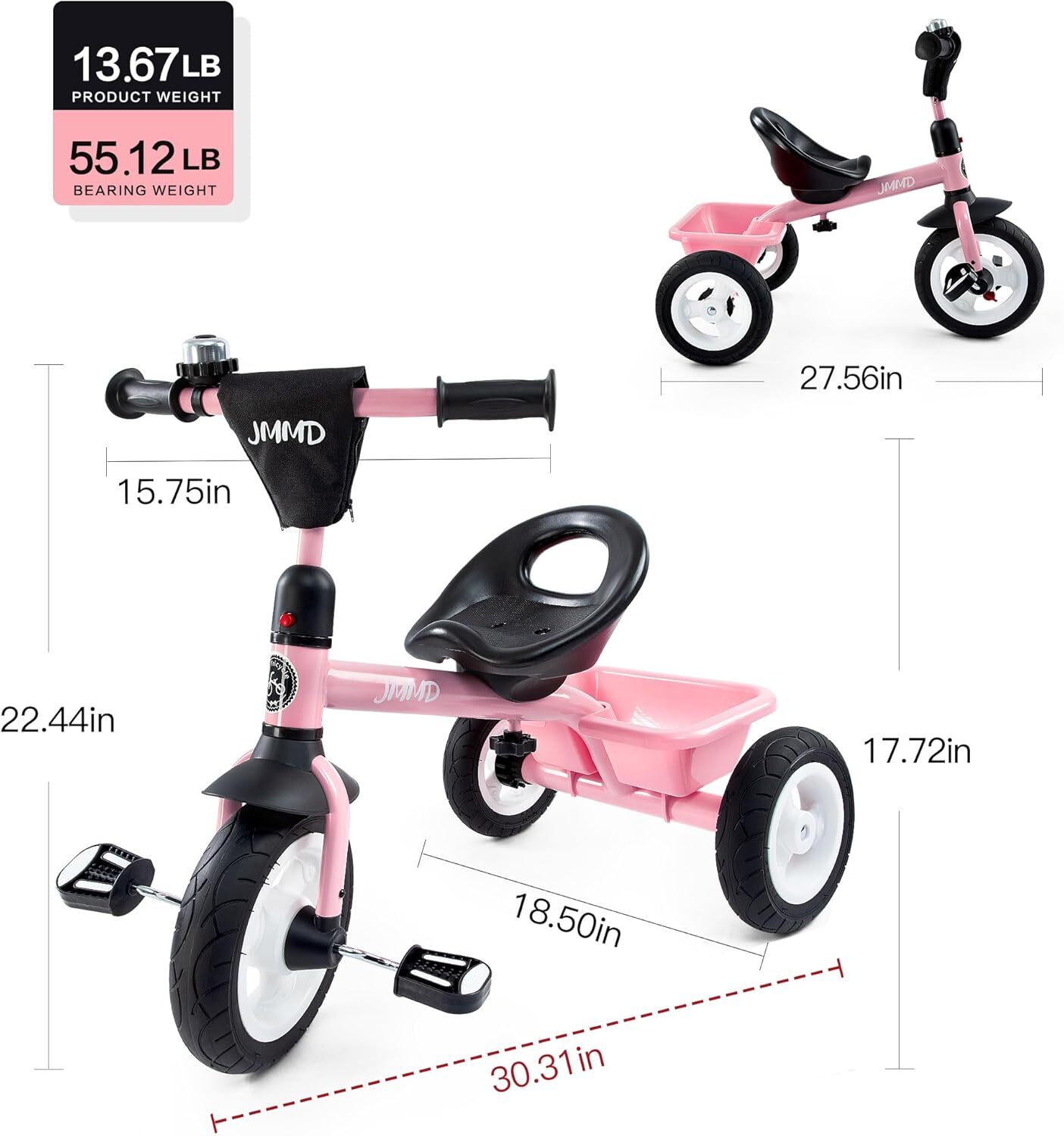 Kids Trike with Adjustable Seat… Toddler Tricycles Age 18 Months to 5