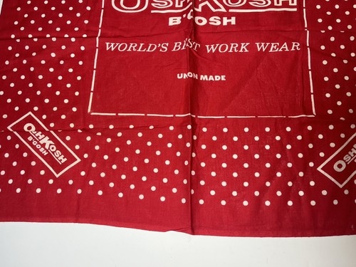 VTG Osh Kosh Union Made Red Polka Dots Bandana Tapestry Handkerchief 21.5” - 第 6/12 張圖片
