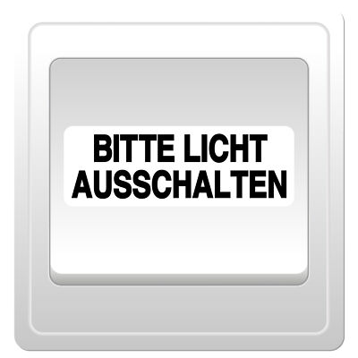 4x Bitte Licht ausschalten Aufkleber 4,5x3 cm für Schalter transparente Folie
