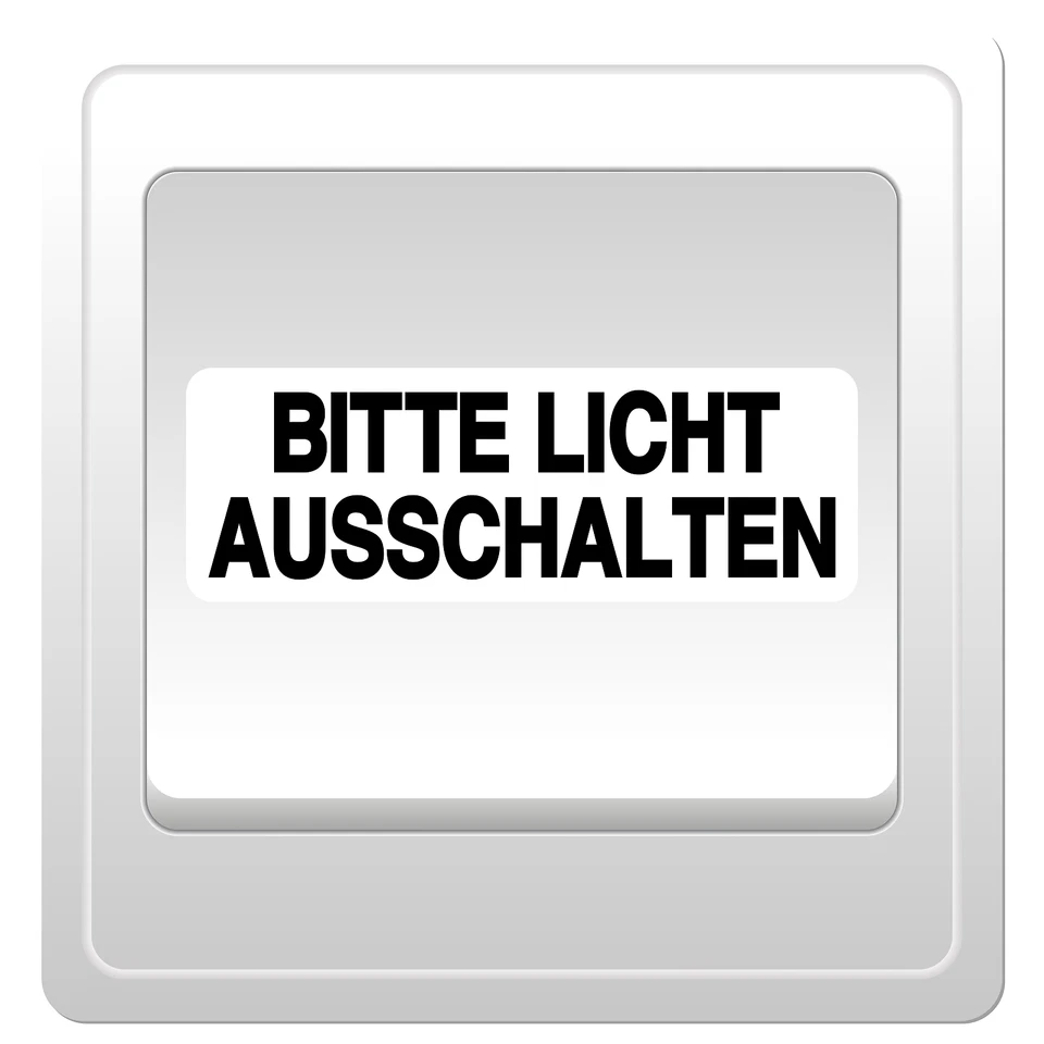 ETIKETTENSTAR 4x Bitte Licht ausschalten Aufkleber 4,5x3 cm für Schalter transparente Folie