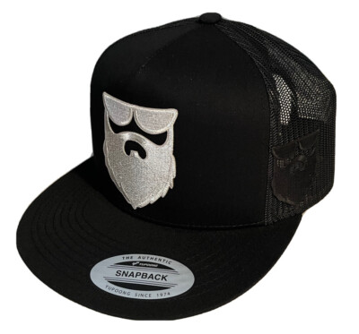 EL SEÑOR DE LA BARBA   HAT BLACK MESH TRUCKER    SNAP BACK NEW 2LOGOS