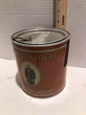 prince albert pipe tobacco can Vintage Prince Albert Pipe Tobacco Tin Crimp Cut W/ Lid Collectible
