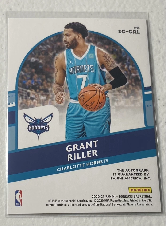 GRANT RILLER / 2020-21 Donruss / SIGNATURE SERIES RC AUTO / SG-GRL / Hornets - Image 2 of 2