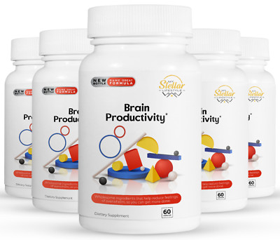 5 Pack Brain Productivity, ayuda a reducir la sobrecarga mental-60 Cápsulas x5